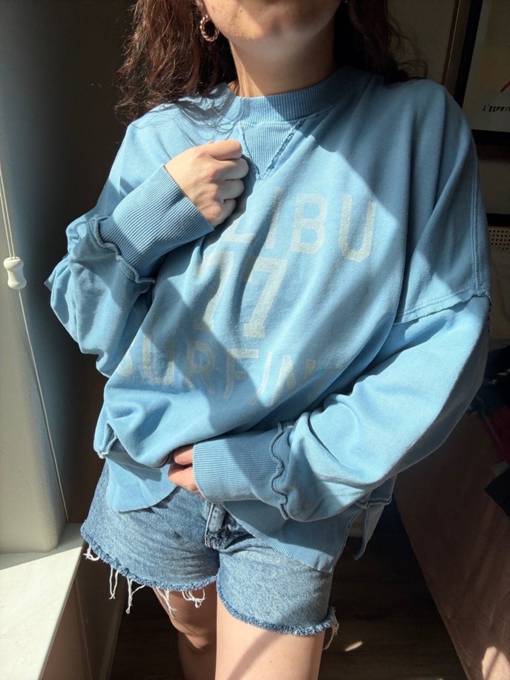 American Eagle Malibu 77 Surfing Crewneck Sweatshirt | Oversized | Size L